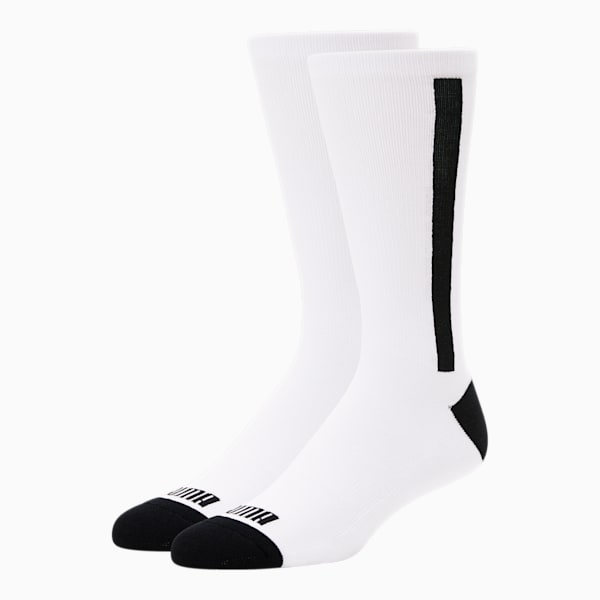 Men's T7 Crew Socks [2 Pack], WHITE / BLACK, extralarge